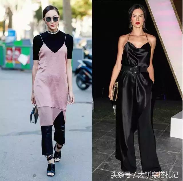 缎面睡衣风,质感女式睡衣中长款缎面