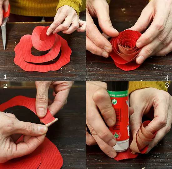 玫瑰花折纸幼儿园简单教程,玫瑰花折纸幼儿园超简单