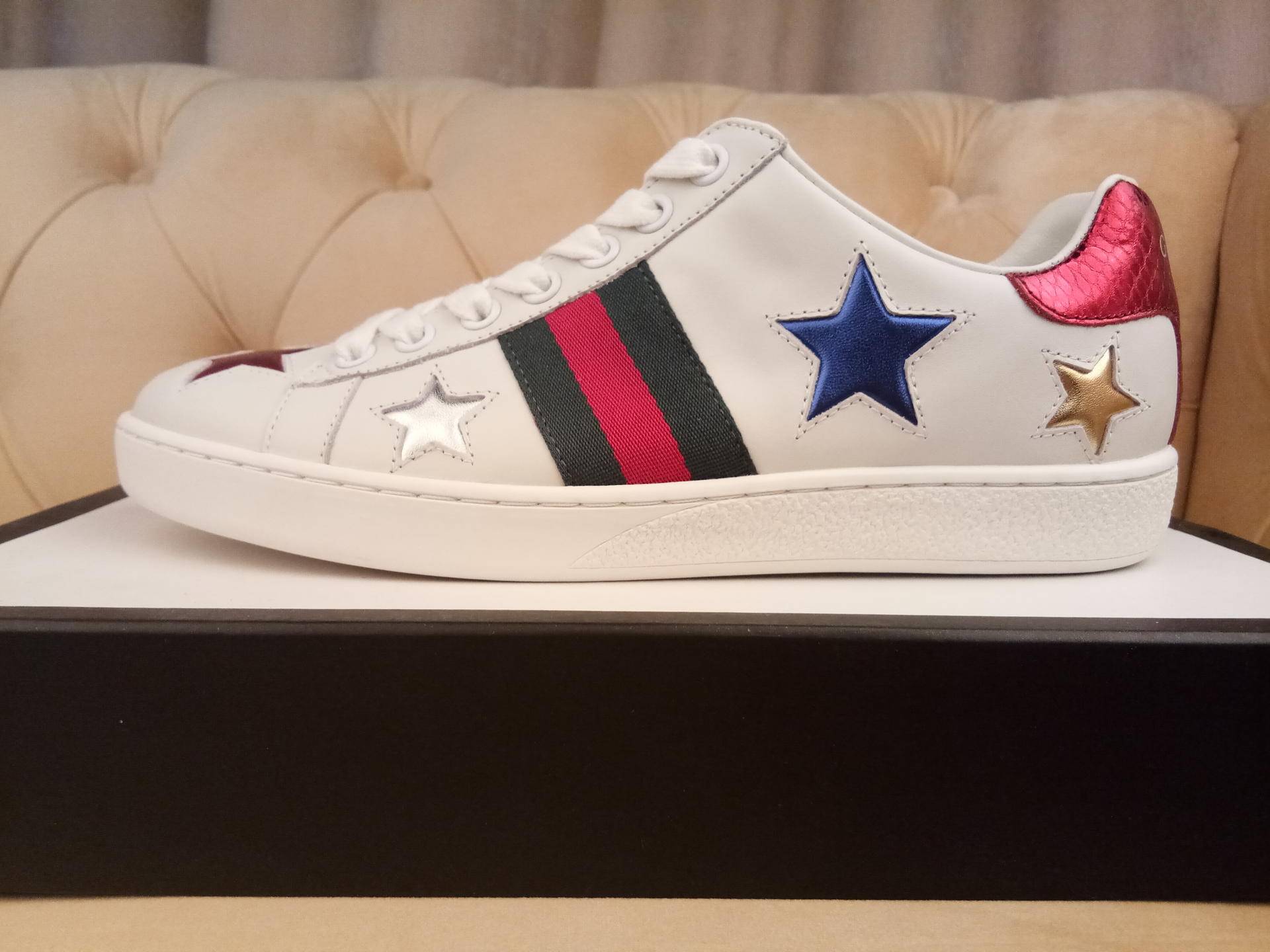 gucci经典小白鞋,gucci猫头鹰小白鞋