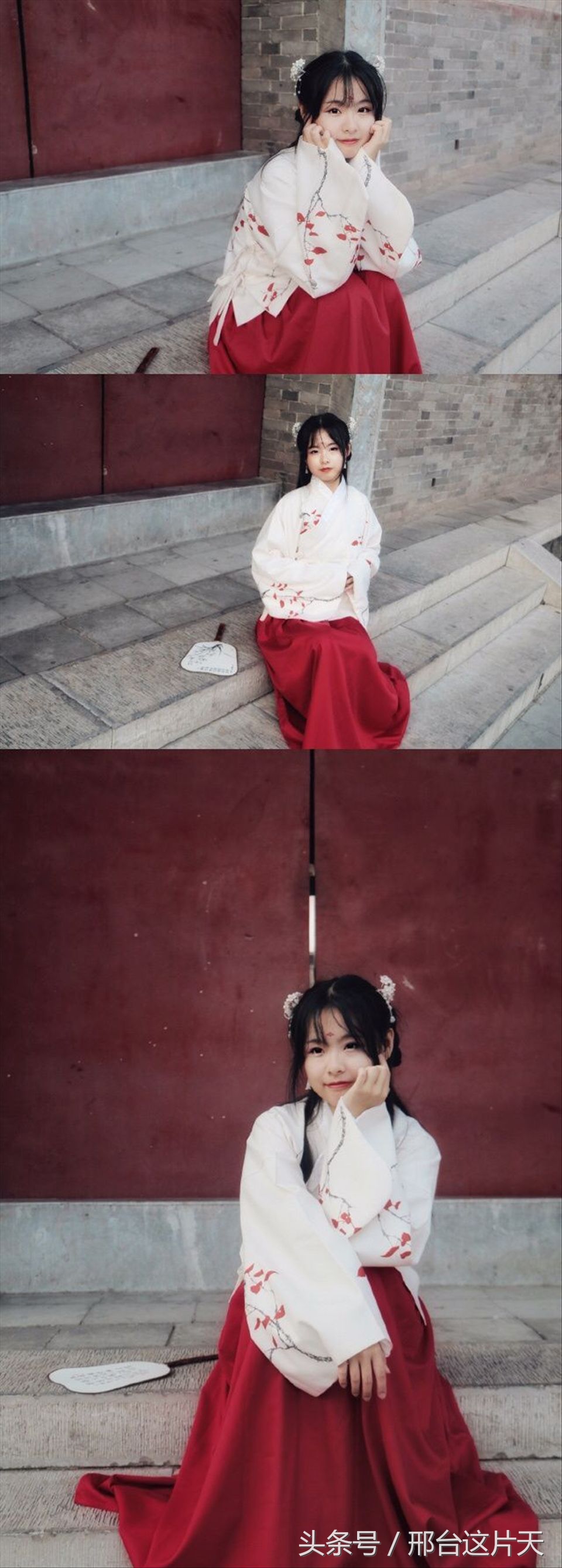 开元古刹钟声美女顿悟聆听