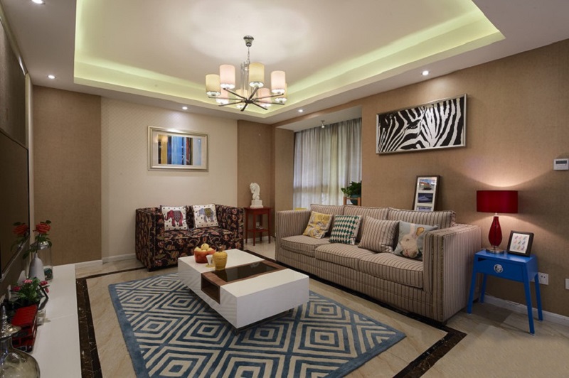 武汉精英城117平装修效果图,武汉95平三室一厅一卫装修效果图