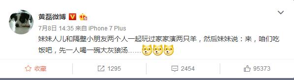 黄磊晒女儿多妹照片,黄磊晒二女儿萌照