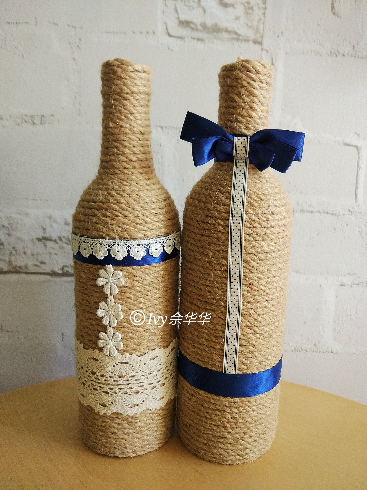 不要的玻璃瓶与麻绳制作复古花瓶,设计废弃塑料瓶变身趣味家居摆件