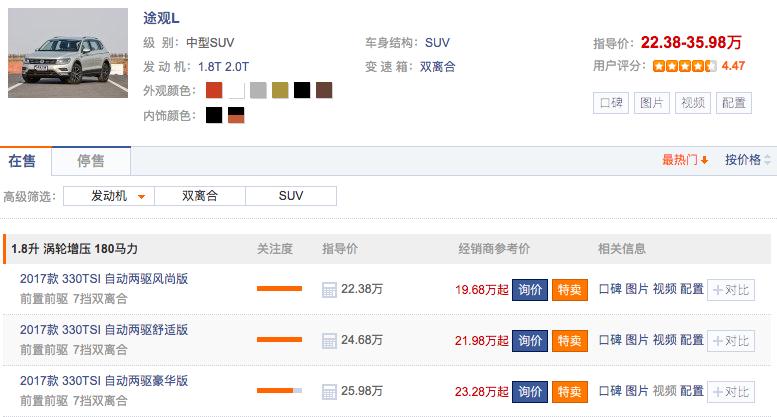 新途观2017年销量,2022年七月大众途观销量