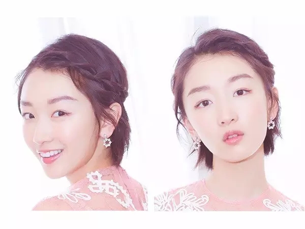 周冬雨短发编发教程图解,斜刘海编发教程图解周冬雨