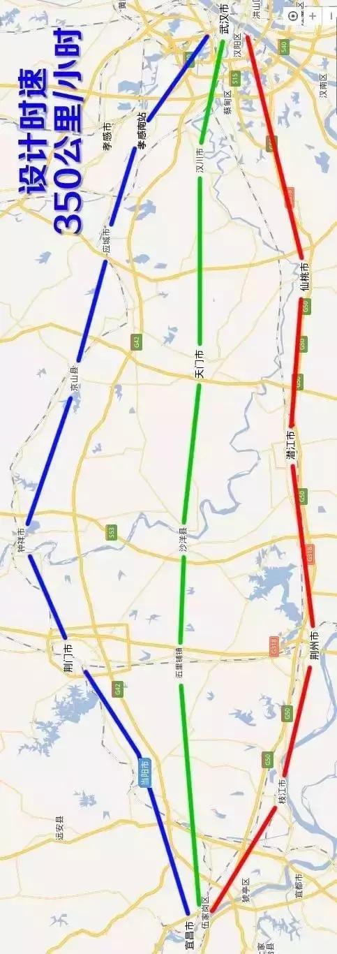 湖北沿江高铁经过哪些站,沿江高铁湖北段各站点示意图