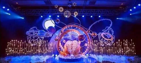 星空梦幻婚礼场景布置需要多少钱,星空厅婚礼现场适合穿什么婚纱