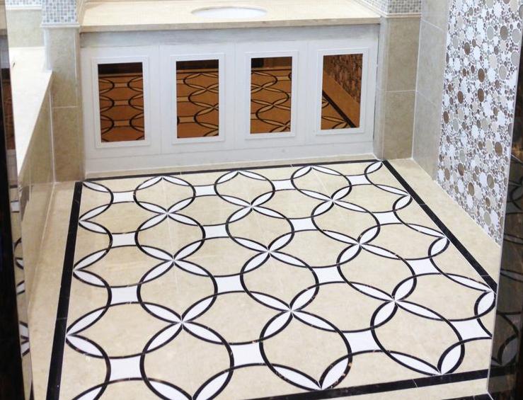 地面拼花瓷砖效果图大全集,2020最流行客厅地面瓷砖拼花图案