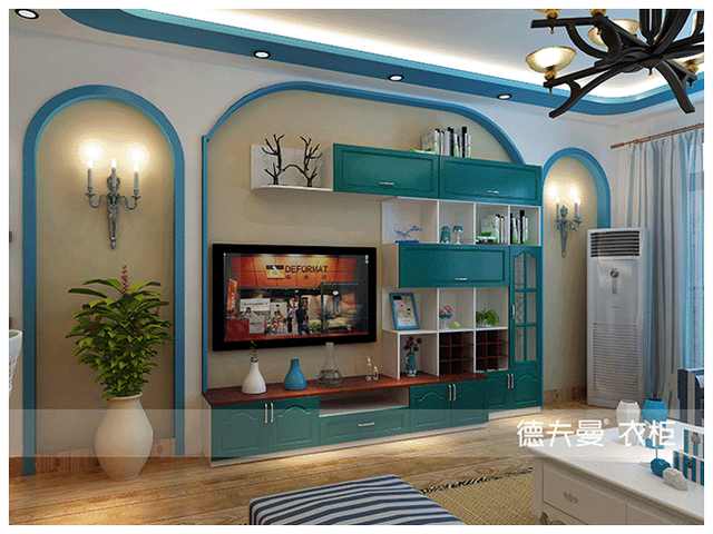 客厅电视柜最新款效果图实用,鞋柜酒柜客厅电视柜一体效果图