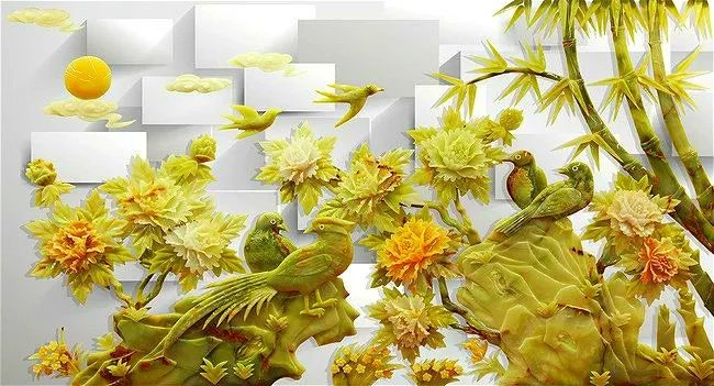 玉雕背景墙,岫岩玉雕背景墙