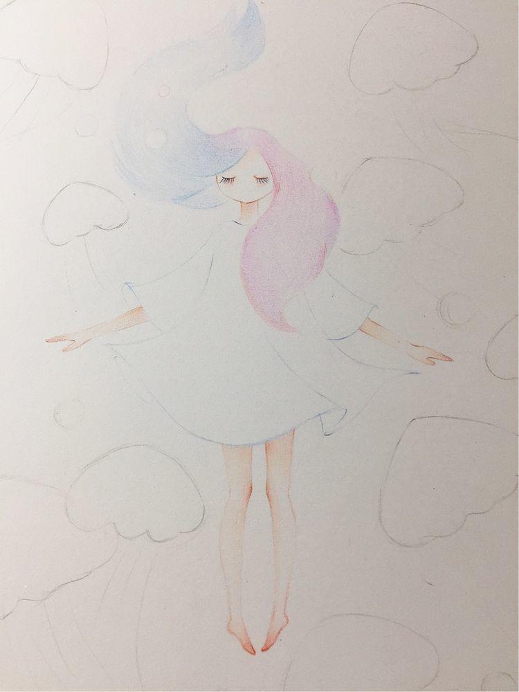 水母精灵的画法,水母精灵绘画教程