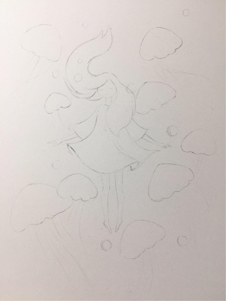 水母精灵的画法,水母精灵绘画教程