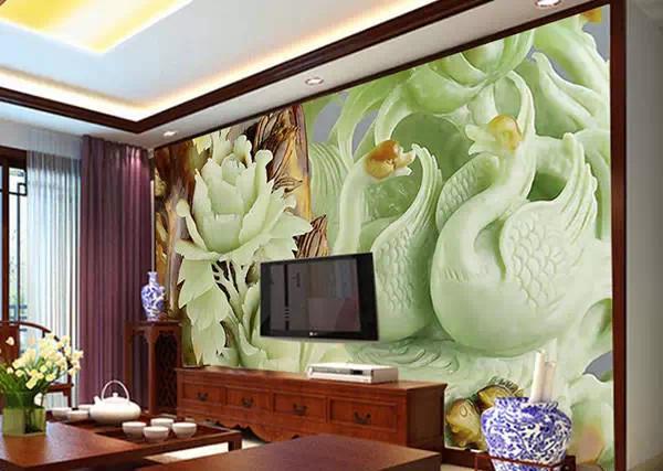 玉雕背景墙,岫岩玉雕背景墙