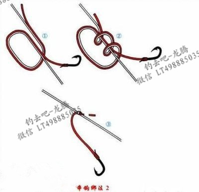 抛竿串钩钓鱼绑线全套方法,用一根鱼线绑一串钩钓鱼