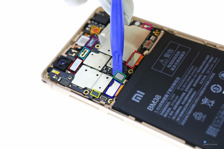 拆解小米手机,小米4s手机拆解