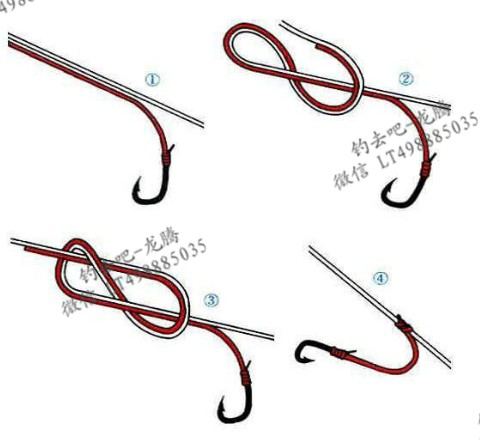 抛竿串钩钓鱼绑线全套方法,用一根鱼线绑一串钩钓鱼