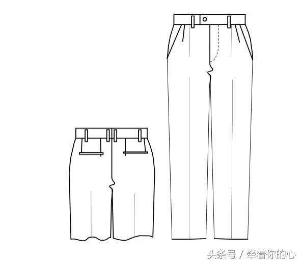 男士西裤的定位方法,男士西裤腰围调节扣