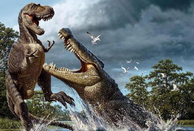 史前公园暴龙和恐鳄,史前恐鳄大战霸王龙