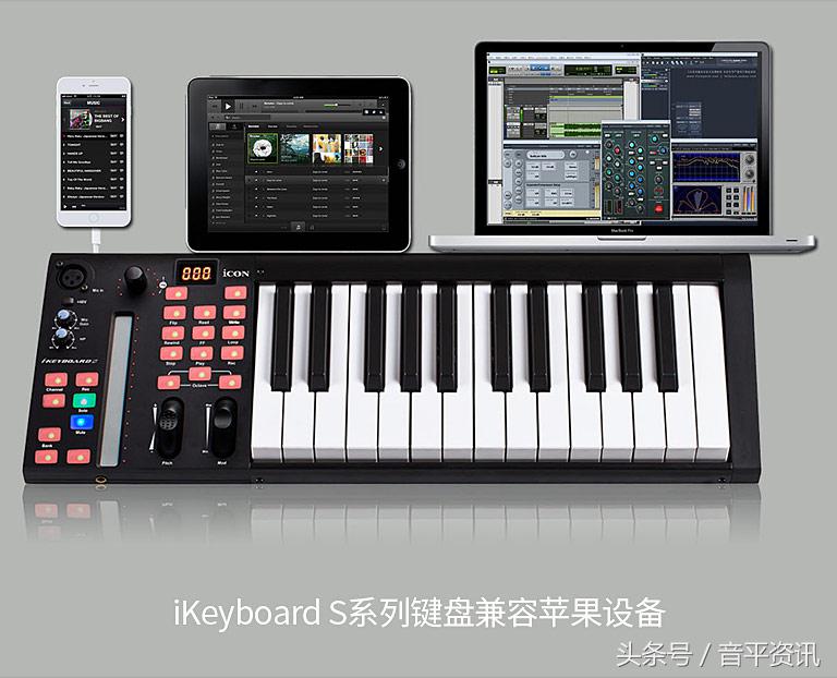 艾肯iKeyboard4S自带声卡功能的MIDI键盘