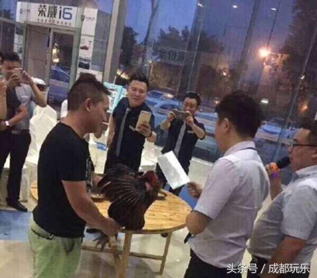 成都车展4S店员工喝鸡血打气,“野马卖肉”为了卖车真拼!