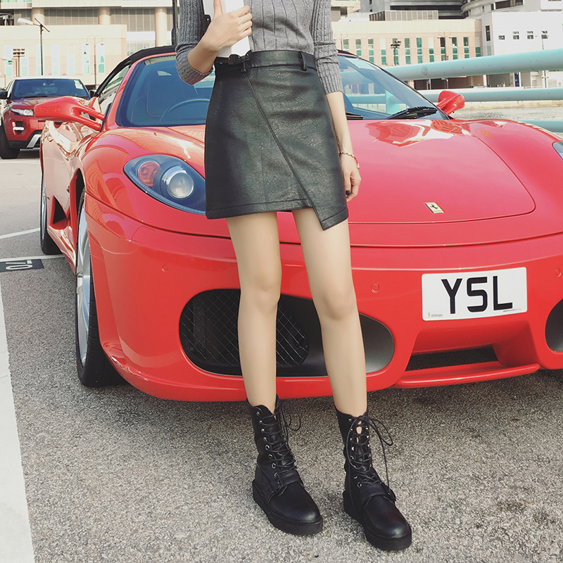 想要拥有漂亮的腿部线,显腿细的小皮裙