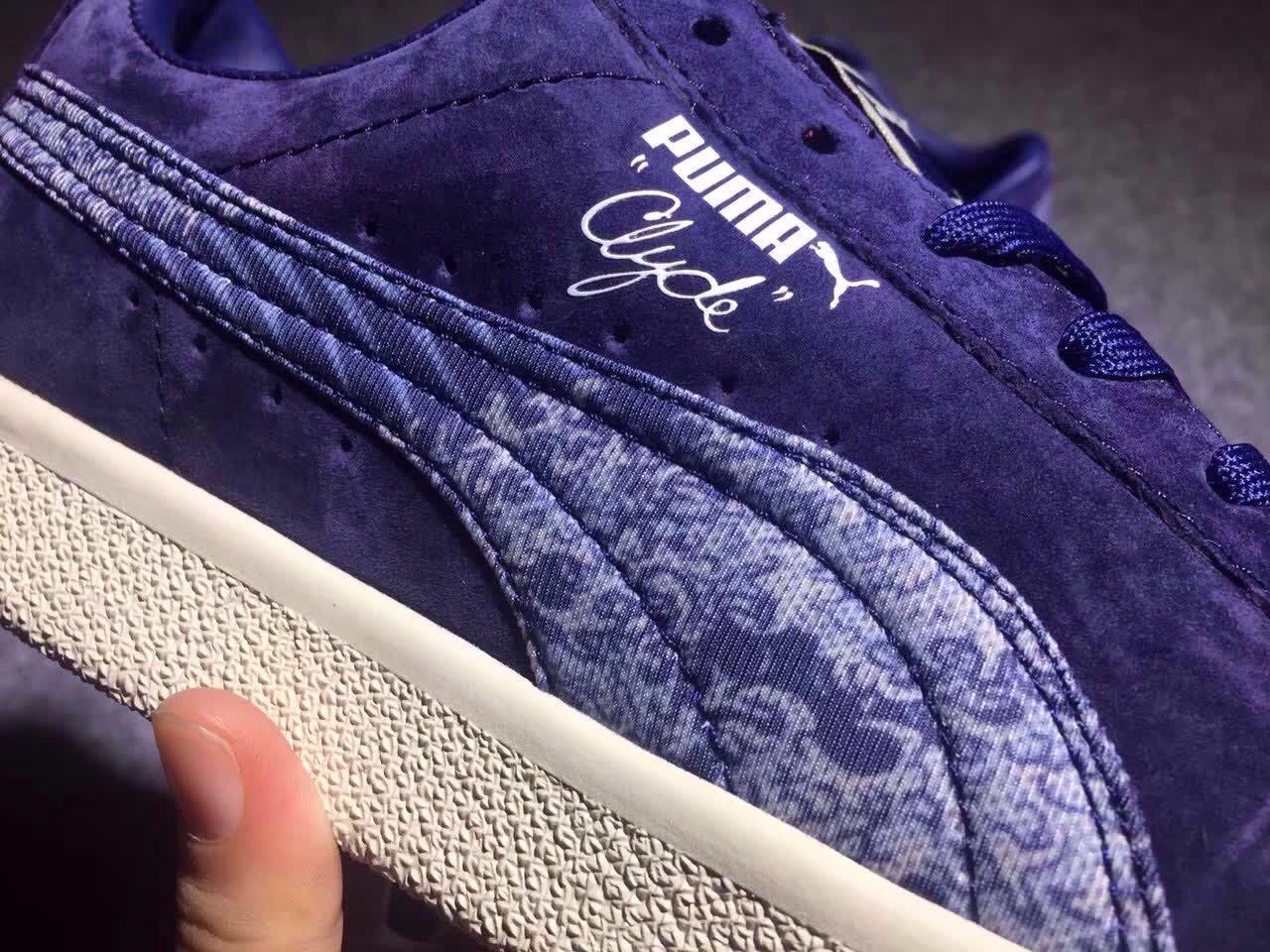 PUMAClyde系列复古板鞋MarineDay深蓝浪花