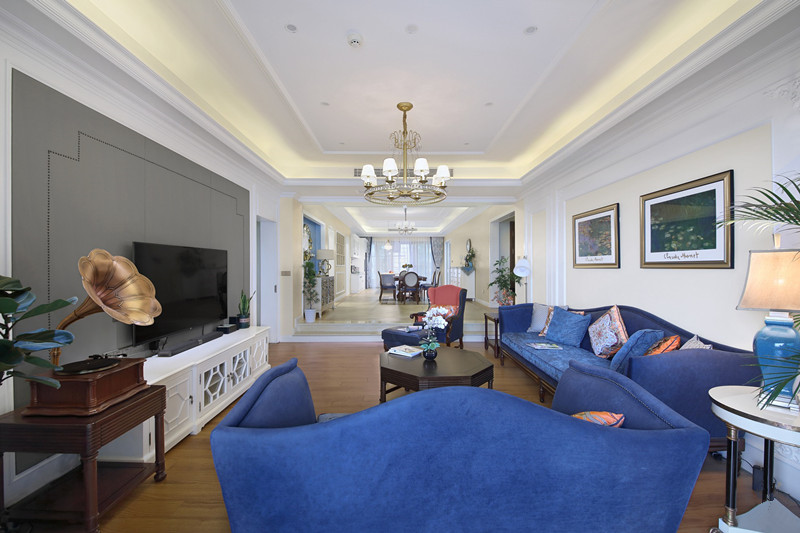 95万打造273平美式四居室，舒适休闲，广州水韵蓝湾装修借鉴