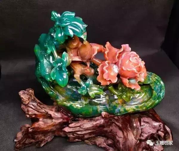 印度七彩玛瑙雕刻作品,印度七彩玛瑙作品欣赏