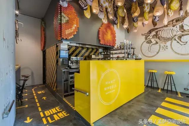 西班牙有家快餐厅也太有意思了，尽然用火腿来做装饰