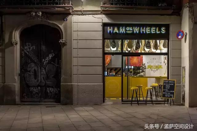 西班牙有家快餐厅也太有意思了，尽然用火腿来做装饰