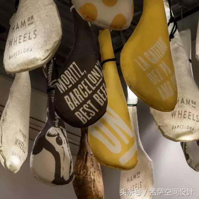 西班牙有家快餐厅也太有意思了，尽然用火腿来做装饰