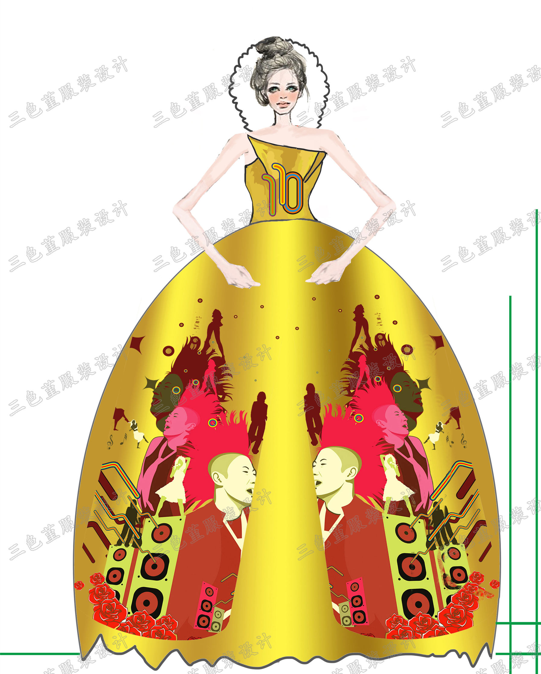 演出服定制声乐老师,设计感演出服