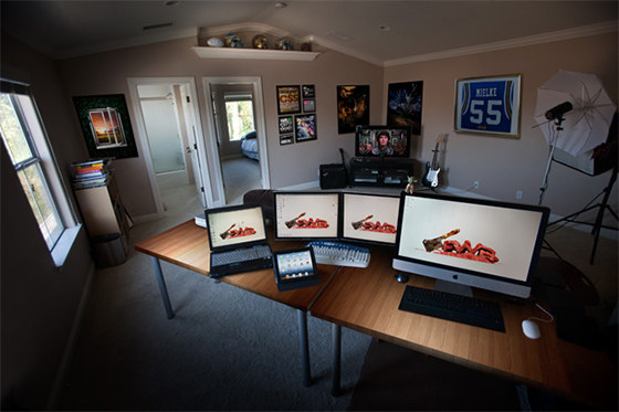 设计师两台显示屏怎么放好看,设计师两台显示器