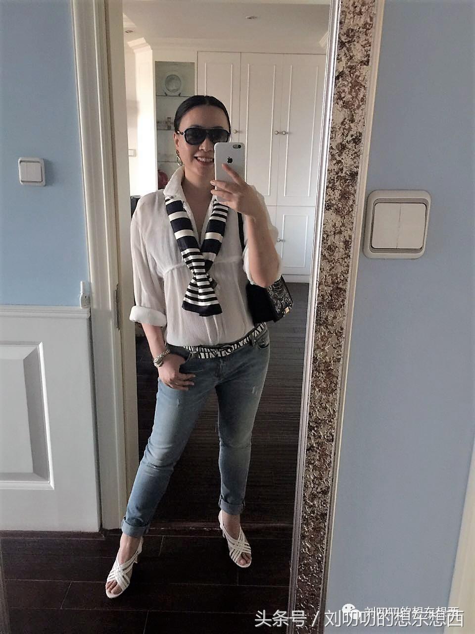 条纹时尚潮流T恤,一日look日常