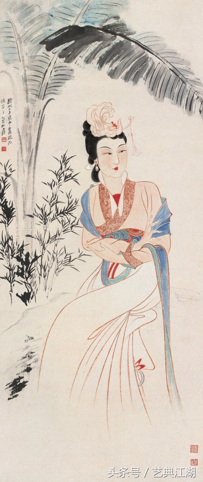 中国历代绘画大师长卷经典仕女图,国画大师的仕女图精品