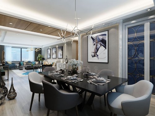 后现代风典雅时尚，银川清苑尚景162平三居室，全包28万预算