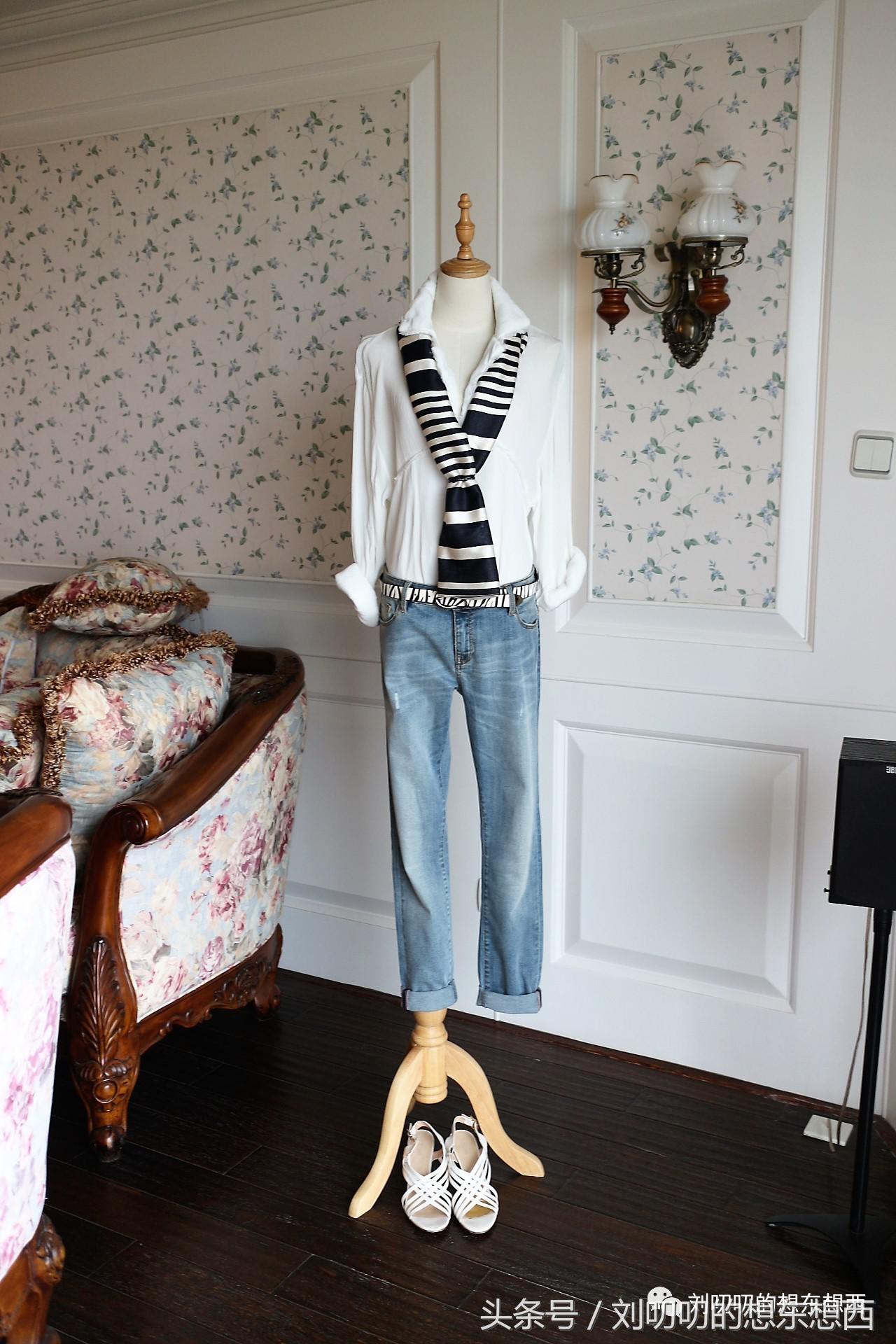 条纹时尚潮流T恤,一日look日常