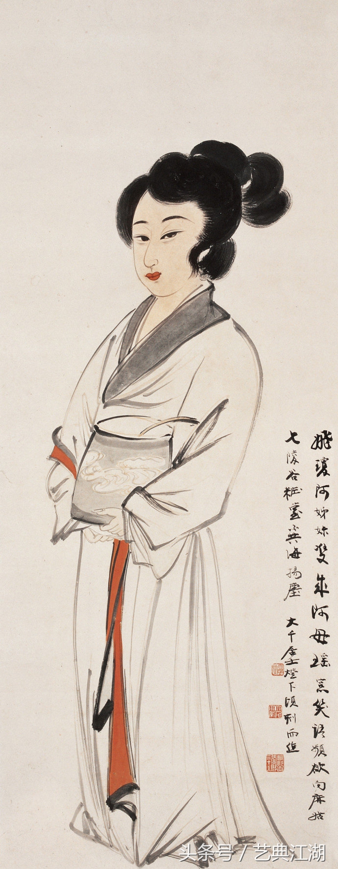 中国历代绘画大师长卷经典仕女图,国画大师的仕女图精品