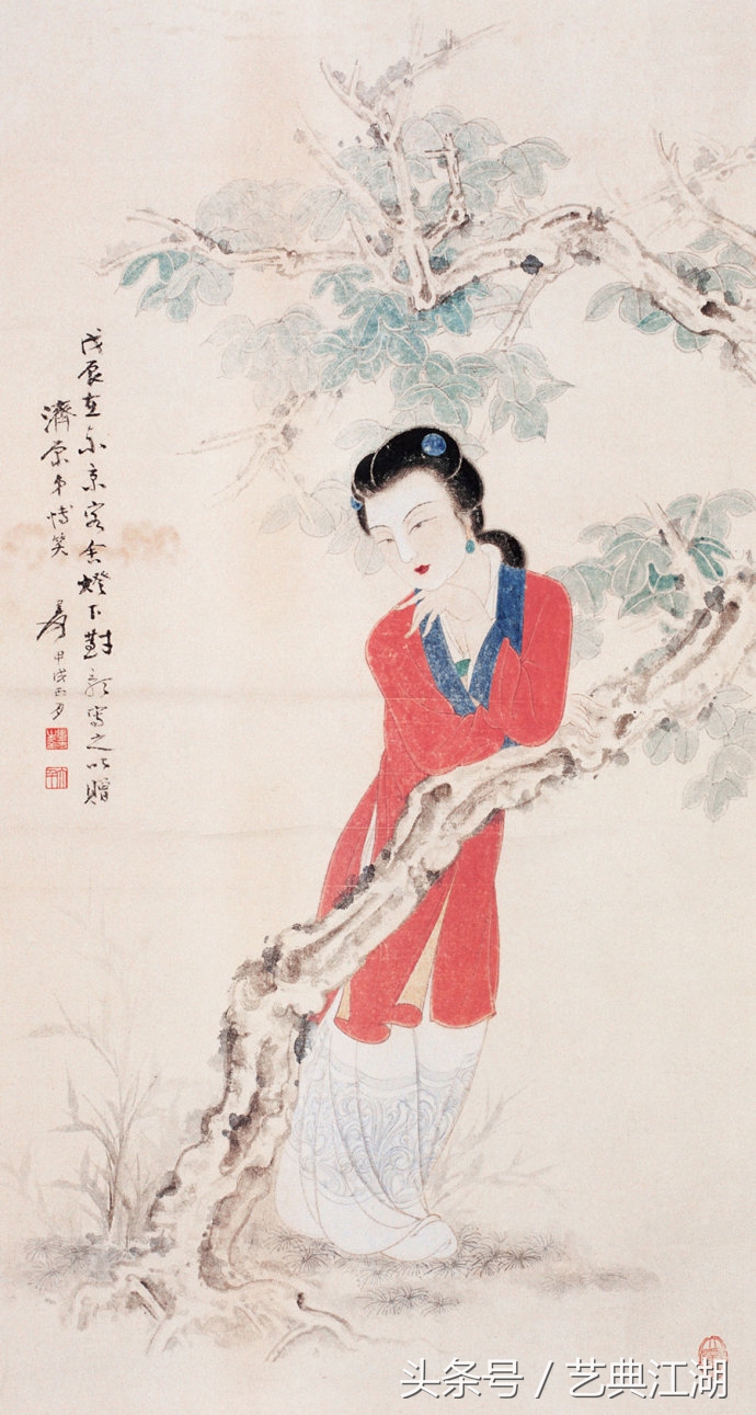 中国历代绘画大师长卷经典仕女图,国画大师的仕女图精品