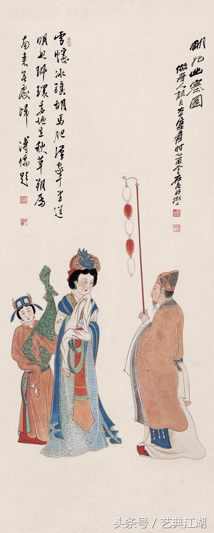 中国历代绘画大师长卷经典仕女图,国画大师的仕女图精品