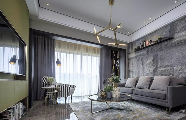 包头御融观邸效果图,包头富力113平米三室两厅装修