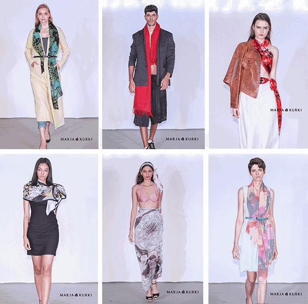 丝巾穿搭时装秀,时装秀展翅高飞丝巾