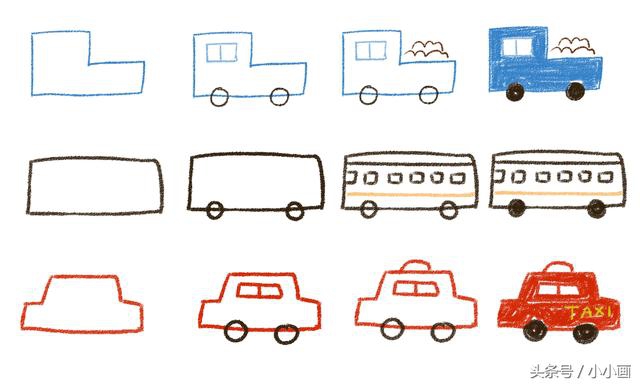 不会骑自行车简笔画,没有轮子的车简笔画