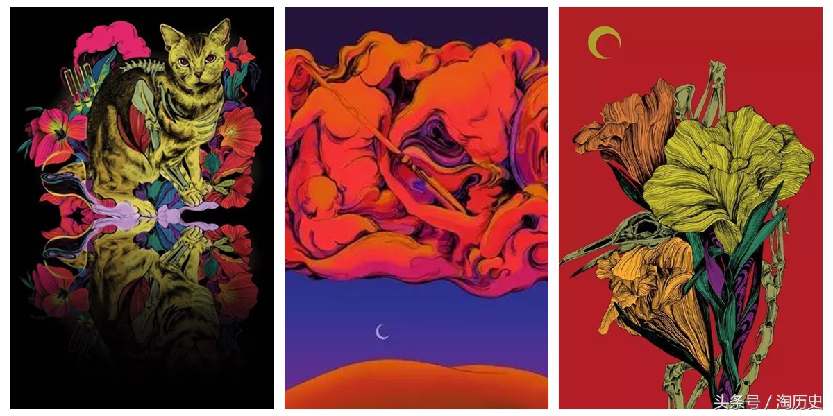 90插画师以200幅作品绘制诗经,最美楚辞的插画