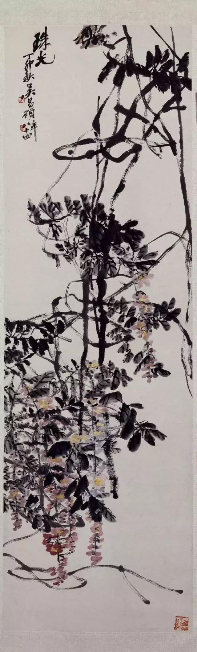 故宫收藏的著名山水国画,吴昌硕清供国画作品欣赏