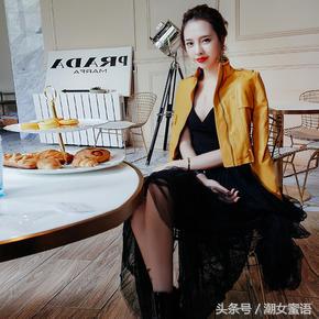 短领皮夹克穿搭,短款皮夹克的穿搭