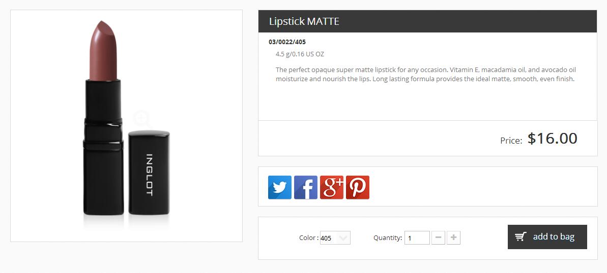 波兰inglot口红45号,818美妆实时热卖榜