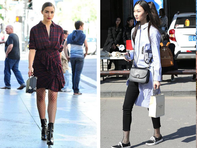 时尚的渔网装,渔网潮酷穿搭