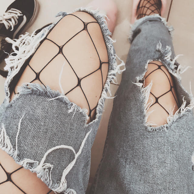 时尚的渔网装,渔网潮酷穿搭