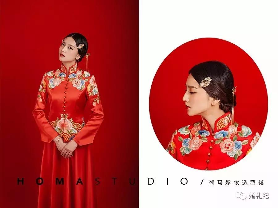 穿秀禾服新娘妆,新娘妆秀禾服发型短发简单教程